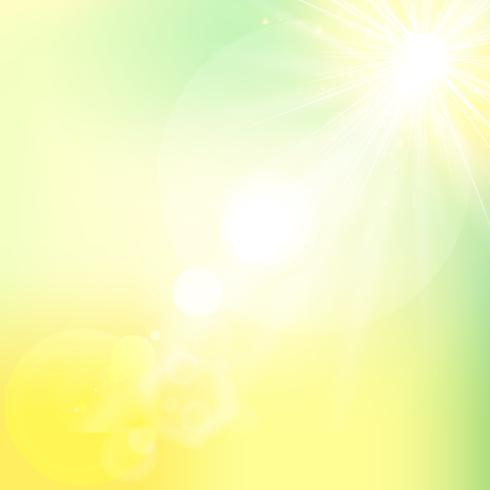 The sun shiny sunlight from the sky nature with lens flares vector