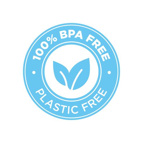 100% libre de BPA. Icono libre de plástico 100%. vector