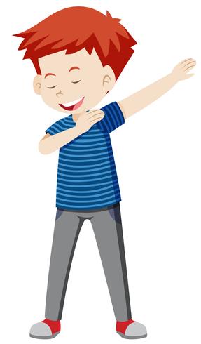 boy dancing white background vector