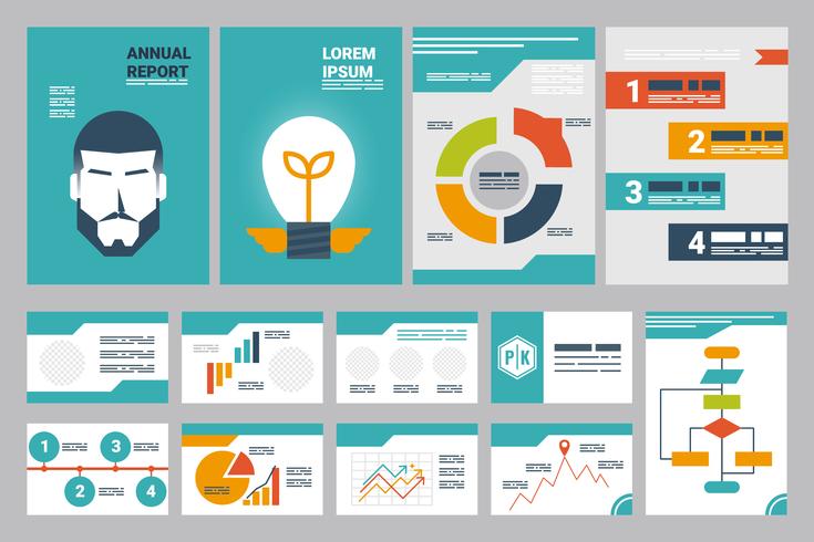 annual report cover A4 sheet and presentation template vector