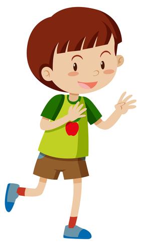 Little boy with happy face vector