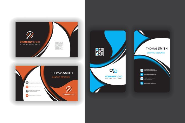 abstract business card set vector