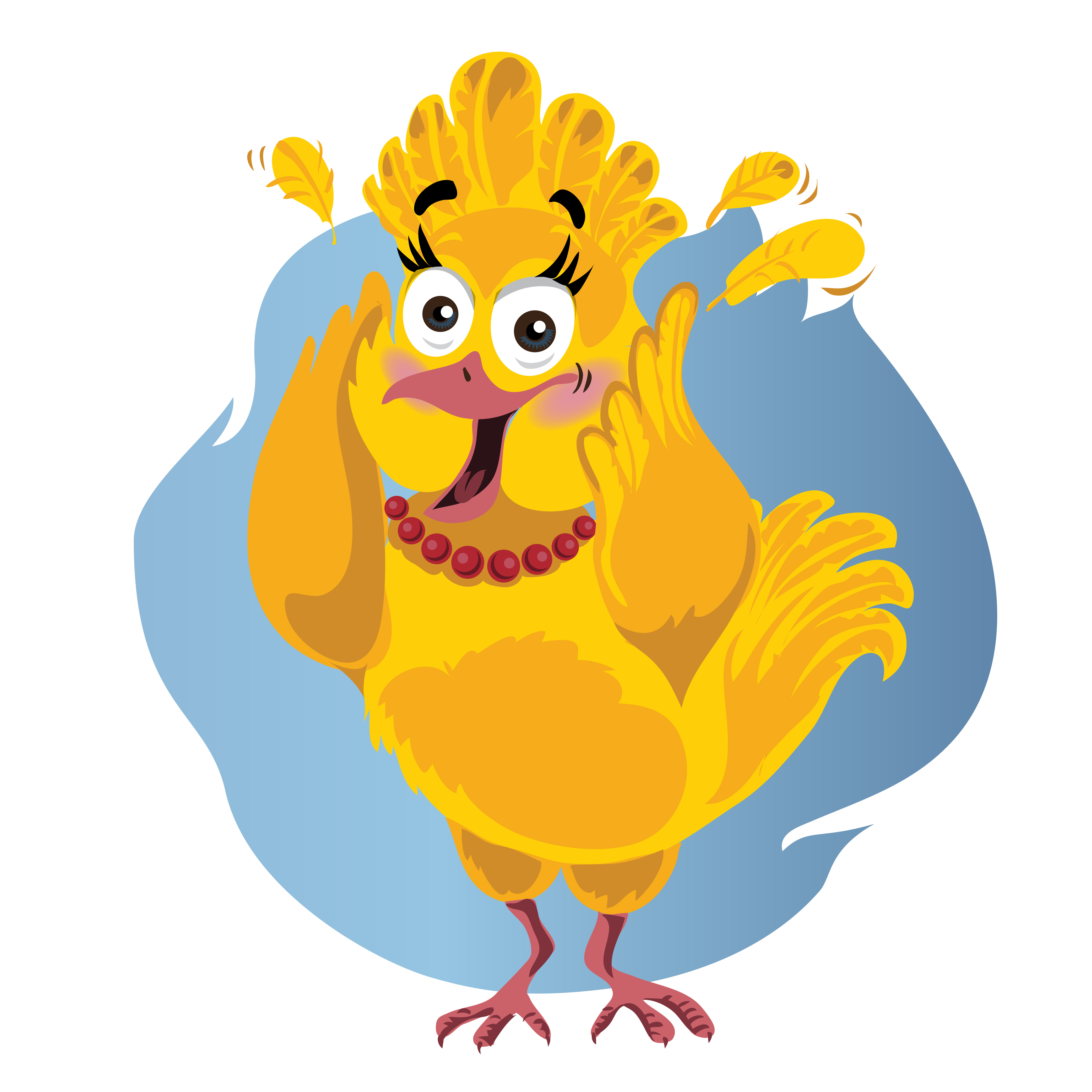 Download Scared Turkey Funny Vector Cartoon - Illustration of Thanksgiving bird in panic - Download Free ...