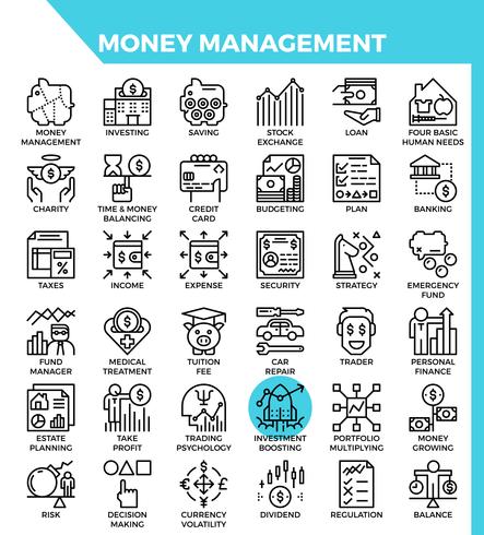 Money management icons vector