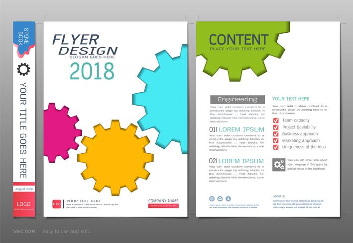 Covers book design template vector, Gears info graphic concepts. vector