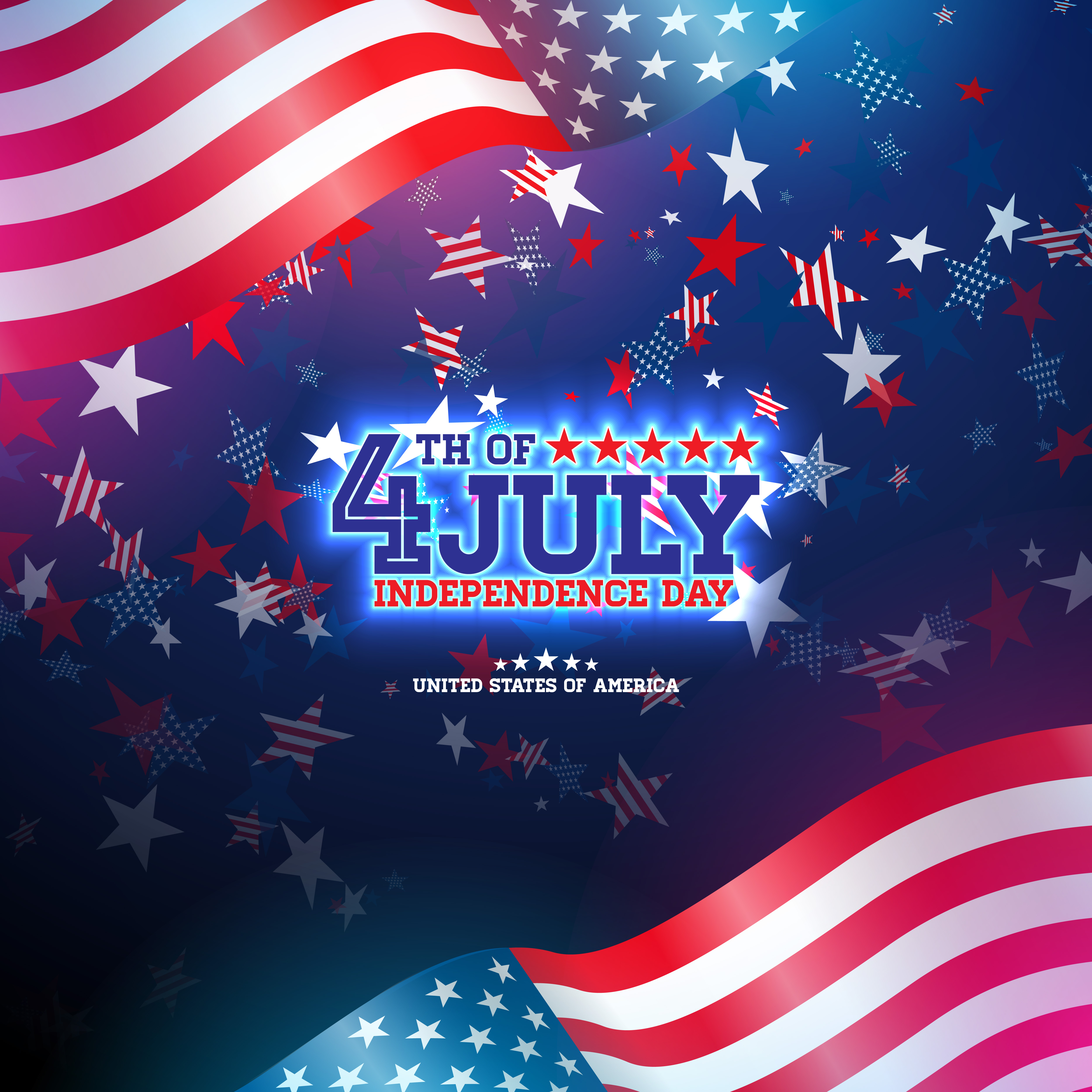 4th of July Independence Day of the USA Vector Illustration. Fourth of
