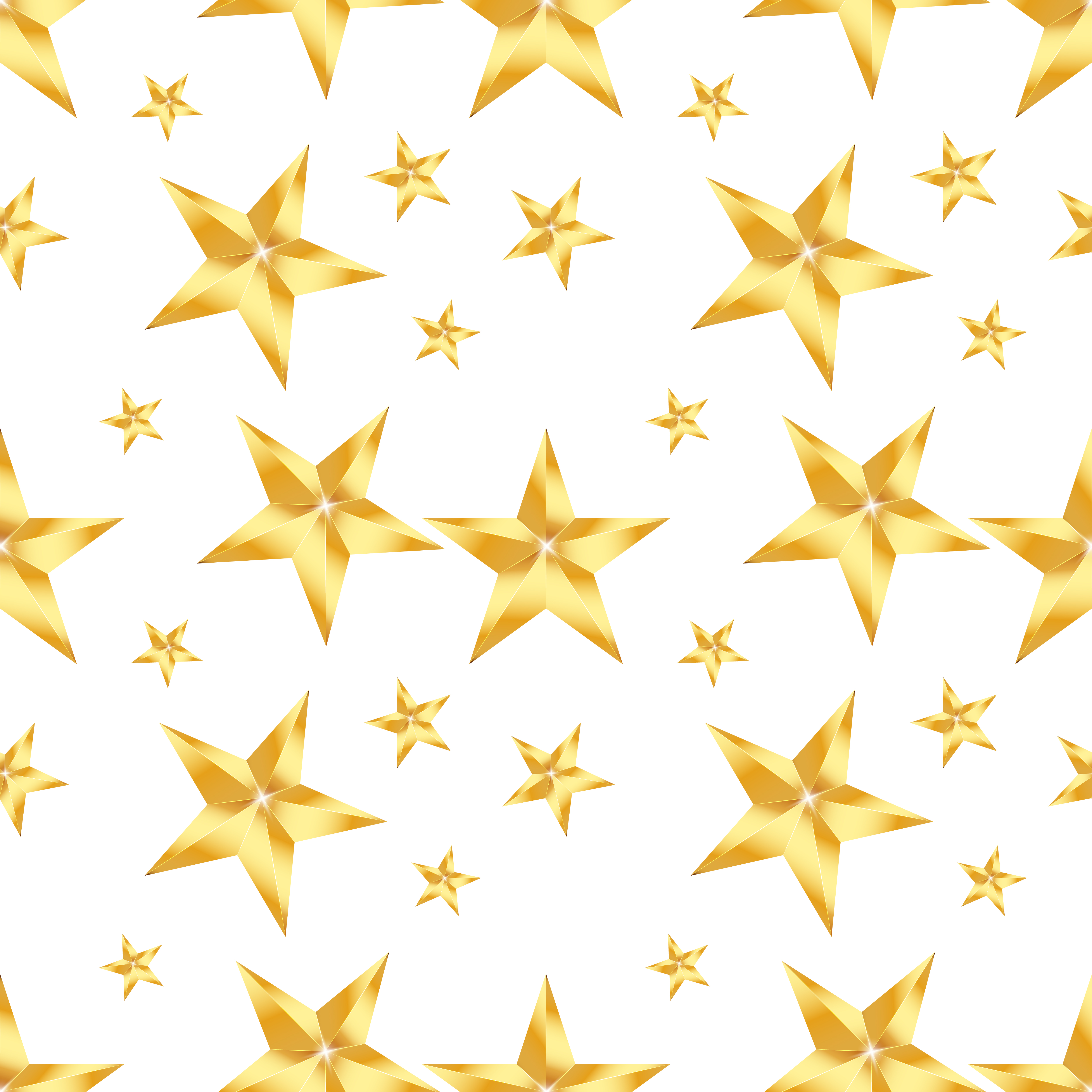 Seamless pattern with golden star on a white background. Vector
