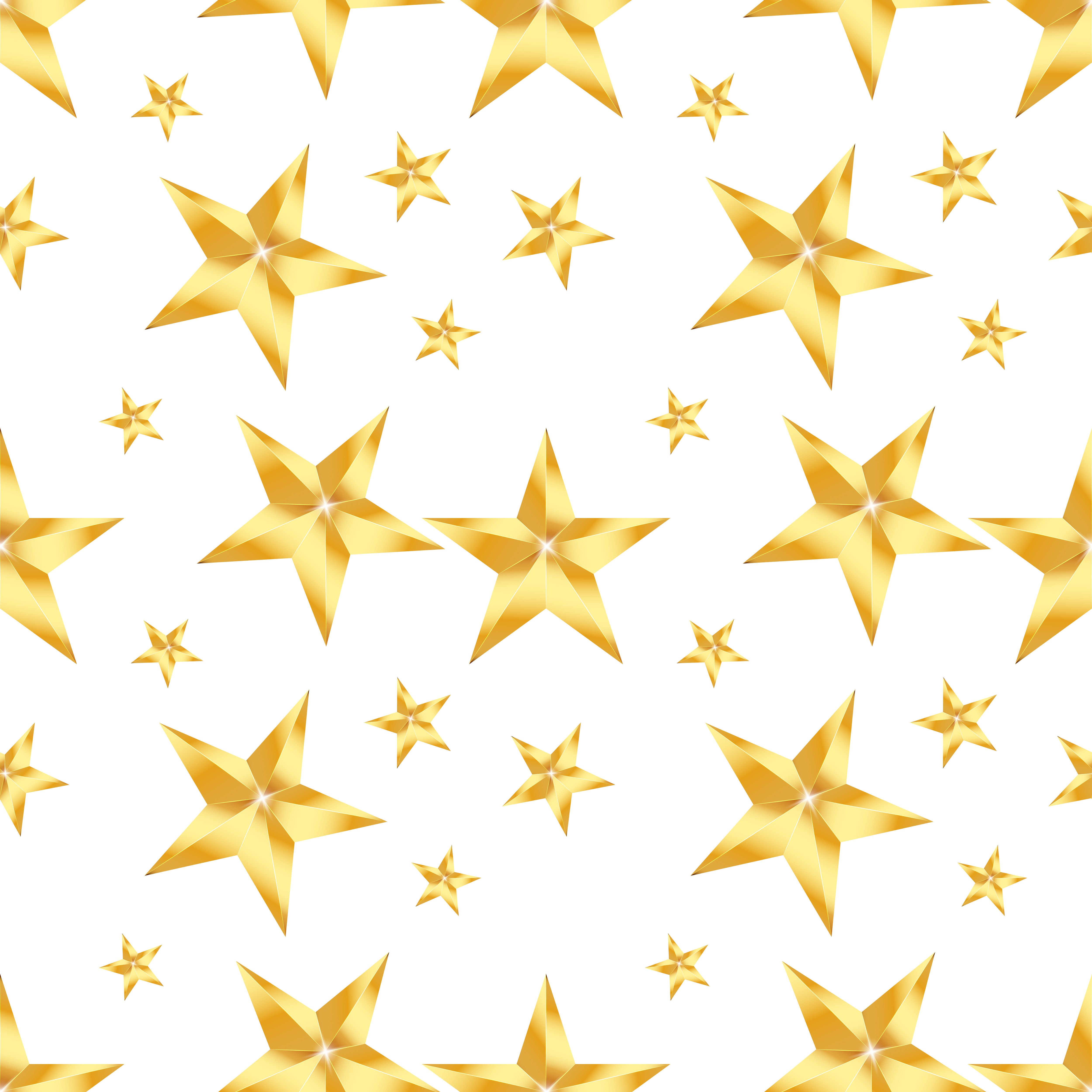 Seamless Pattern With Golden Star On A White Background Vector