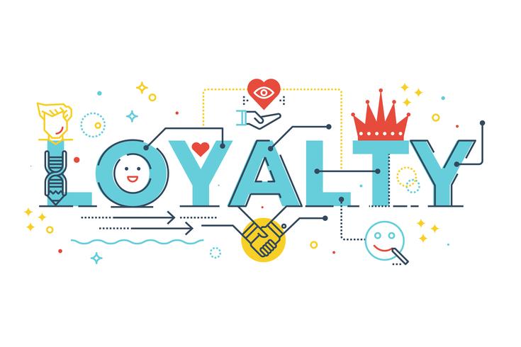 Loyalty word lettering vector