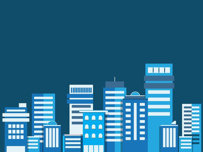 Cityscape background. Buildings flate style cityscape. Modern architecture. Urban landscape. Horizontal banner with megapolis panorama. Vector illustration. copy space for text.