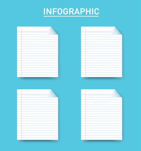 paper line square info graphic Vector template with 4 options. Can be used for web, diagram, graph, presentation, chart, report, step by step infographics. Abstract background 