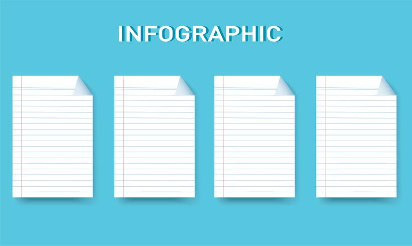 paper line square info graphic Vector template with 4 options. Can be used for web, diagram, graph, presentation, chart, report, step by step infographics. Abstract background 