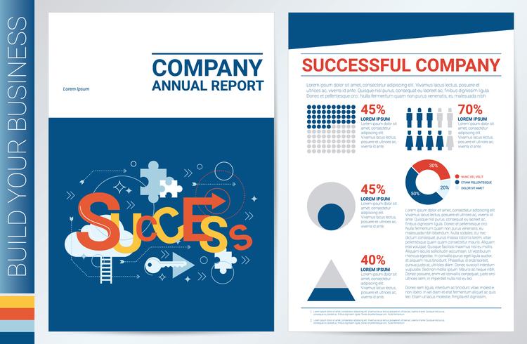 Successful company book cover template vector