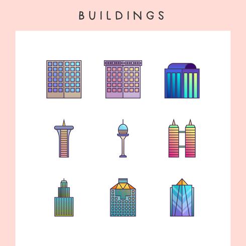 Building icons vector