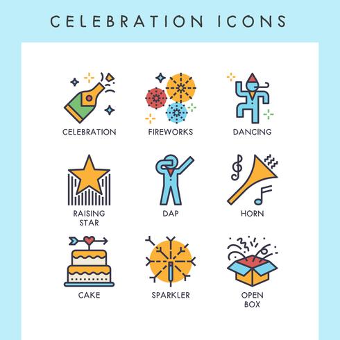 Iconos de celebracion vector