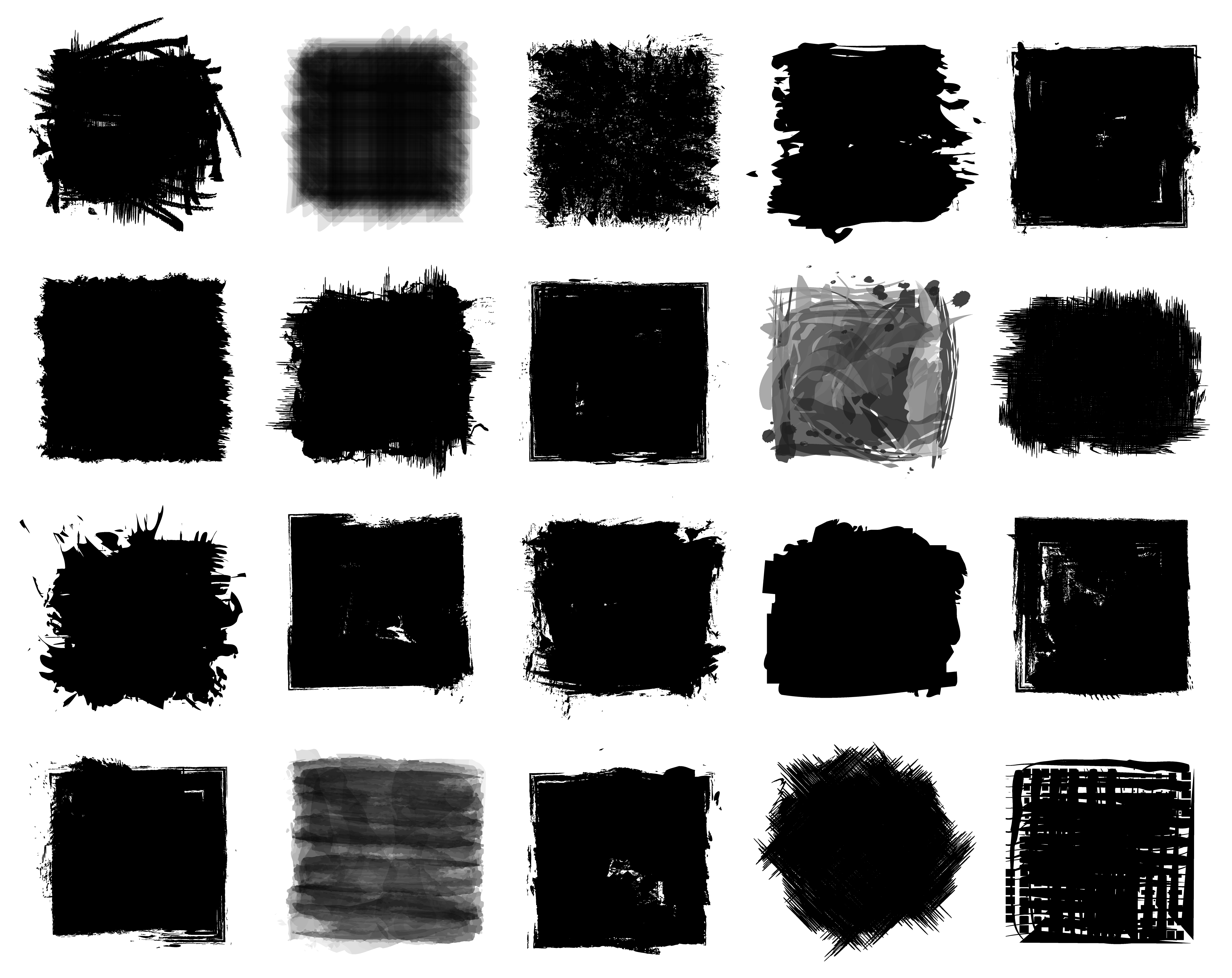 Grunge style set of square shapes . Vector . 548135 - Download Free