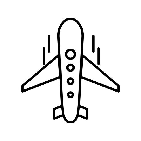 Plane Line Black Icon vector