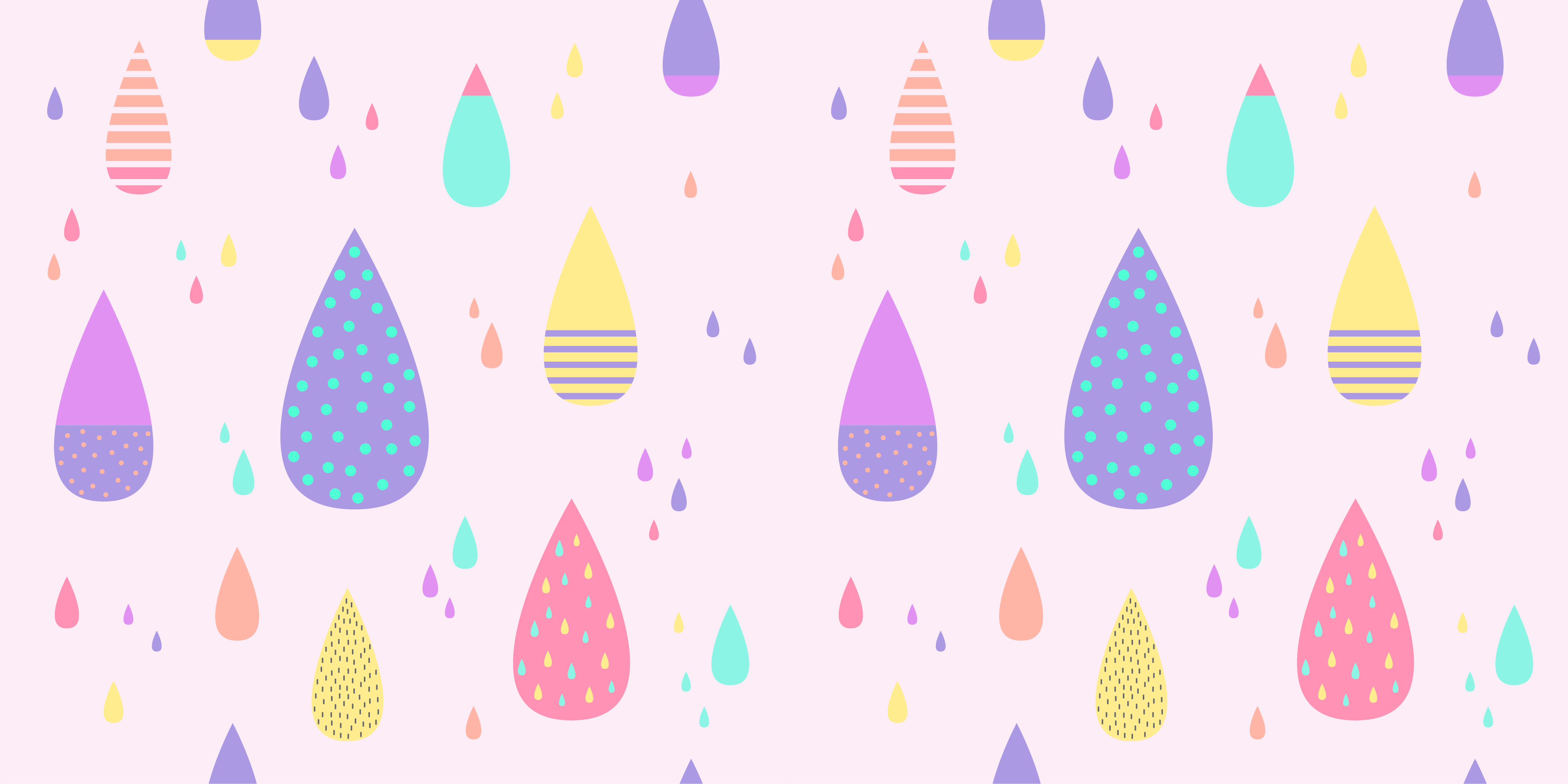 Rain drop pattern seamless pastel color. Abstract water drop for kid