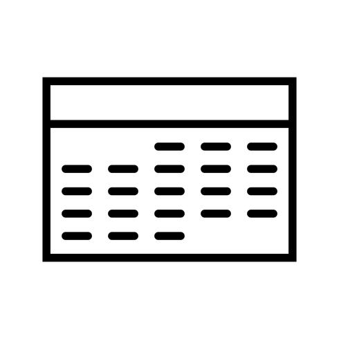 Icono de línea de calendario negro vector