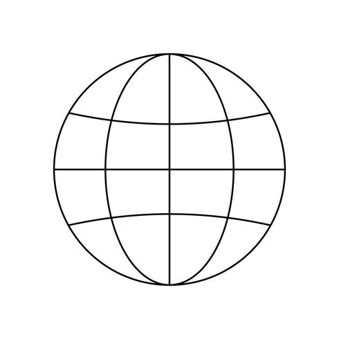 Globe Line Black Icon vector