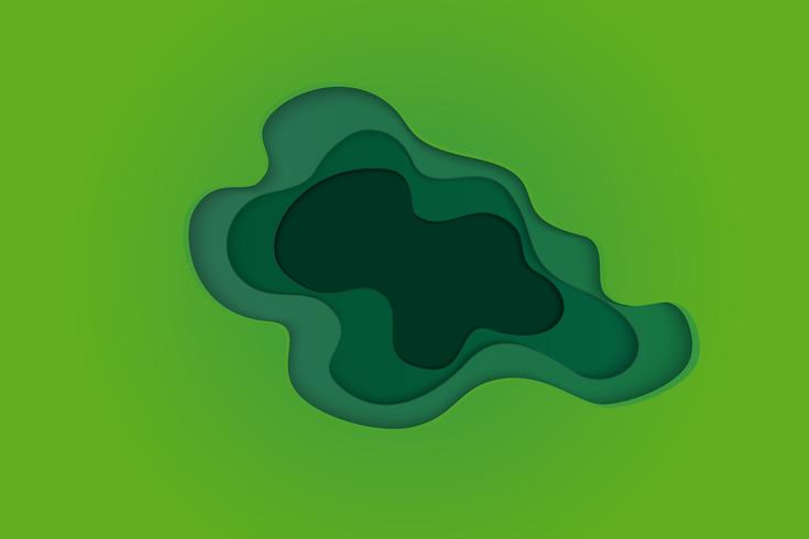 Fondo verde abstracto del eco. Salvemos el planeta Tierra y el medio ambiente mundial. estilo de arte de papel. vector