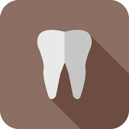 tooth Flat Long Shadow Icon vector