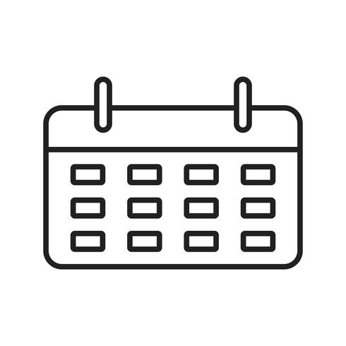 Icono de línea de calendario negro vector