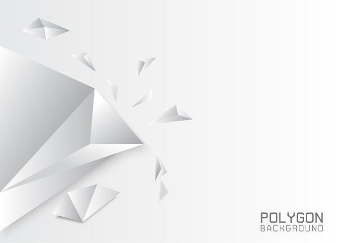 Fondo poligonal gris blanco, plantillas de diseño creativo vector