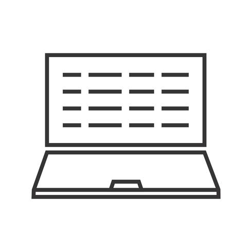 Writing laptop Line Black Icon vector