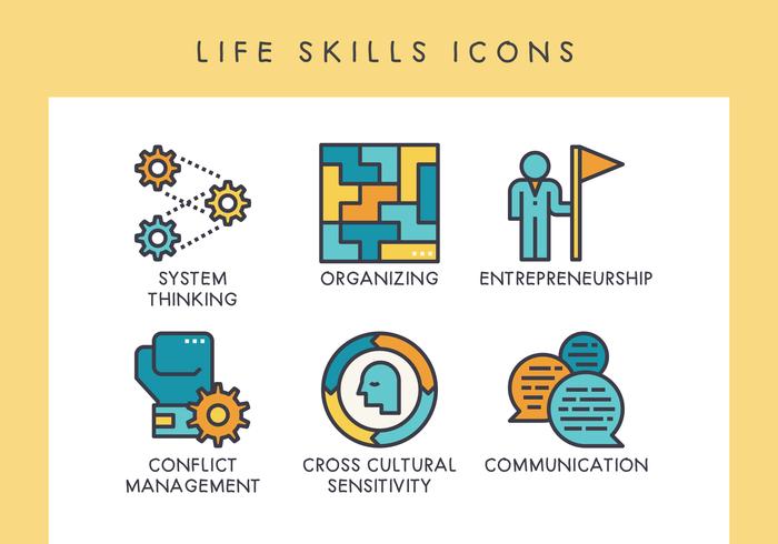 LIfe skills icons vector