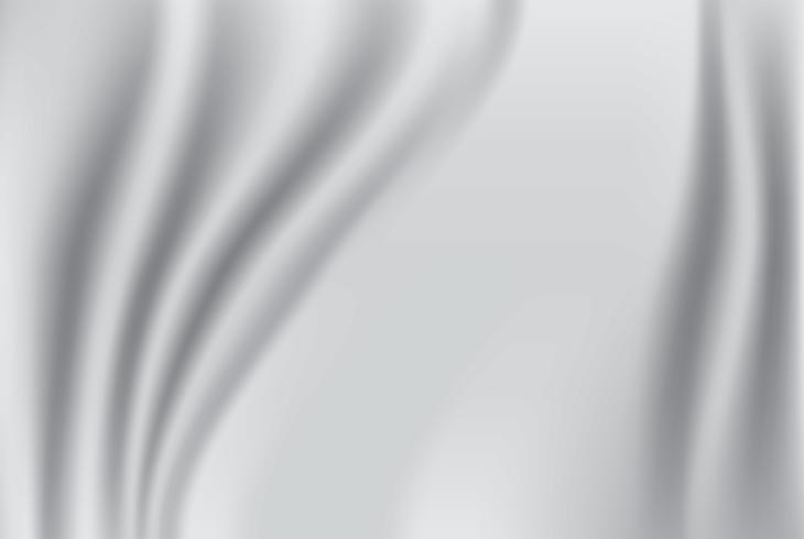 Abstract fabric background. White and grey silk fabric and wave background. copy space vector