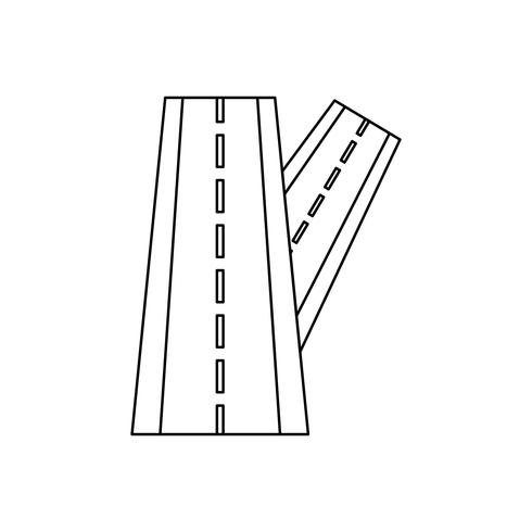Linked road Line Black Icon vector