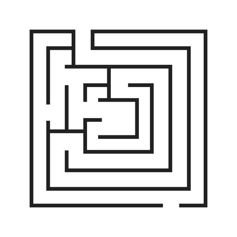 Maze Line Black Icon vector