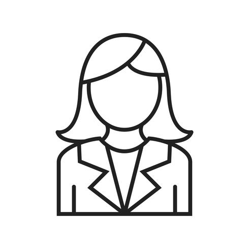 Business woman Line Black Icon vector