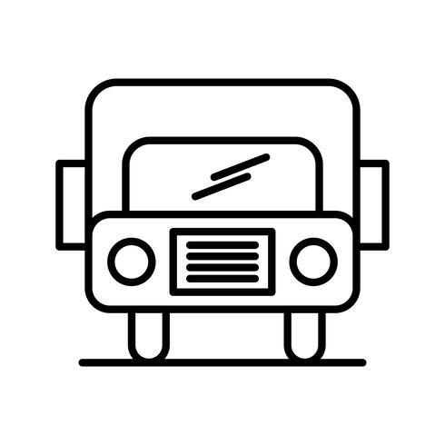 Icono de línea de autobús negro vector