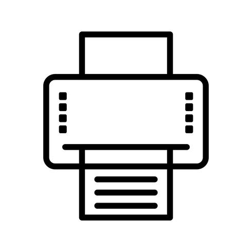 Icono de línea de impresora negro vector