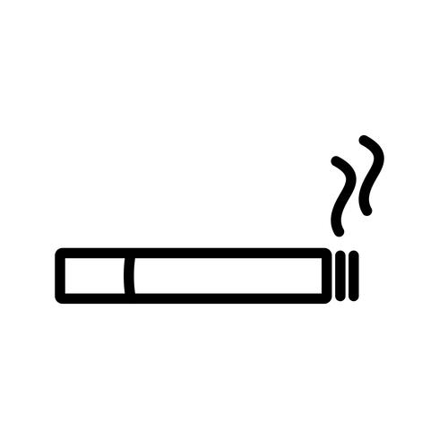 Icono de línea de cigarrillo negro vector