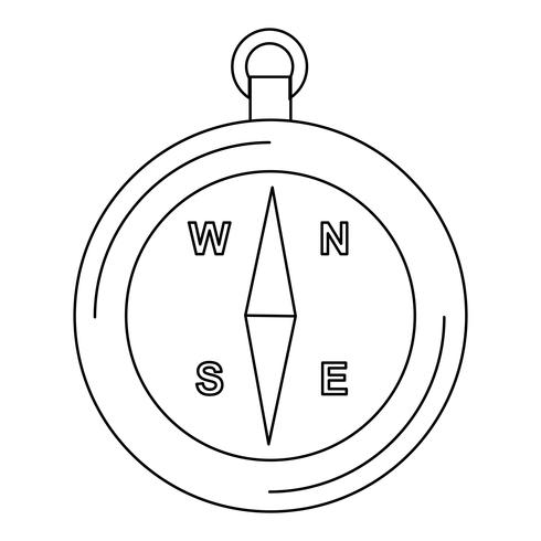 Icono de brújula negro vector