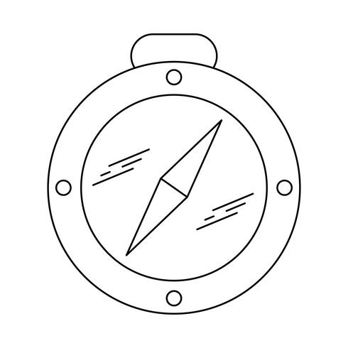 Compass Line Black Icon vector