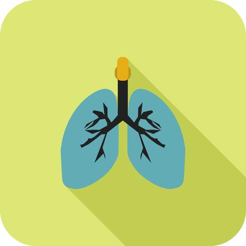 Lungs Flat Long Shadow Icon vector