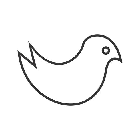 Icono de Cutie Bird Line Negro vector