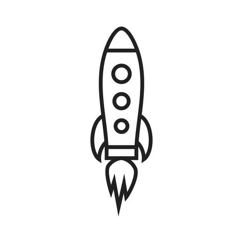 Marketing rocket Line Black Icon vector