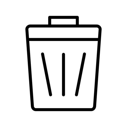 Icono de línea de basura negro vector