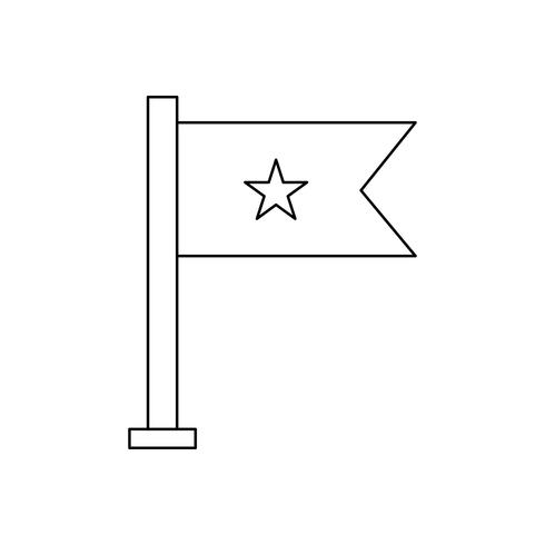 Flag Line Black Icon vector