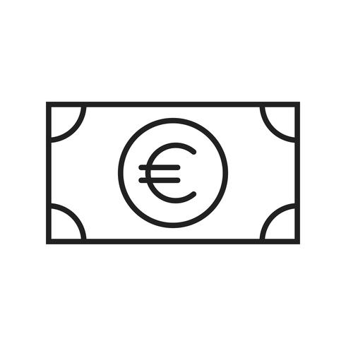 Euro Line Black Icon vector