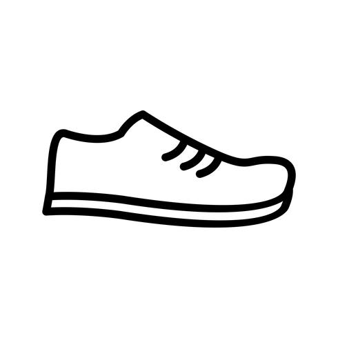 Icono de línea de zapato negro vector