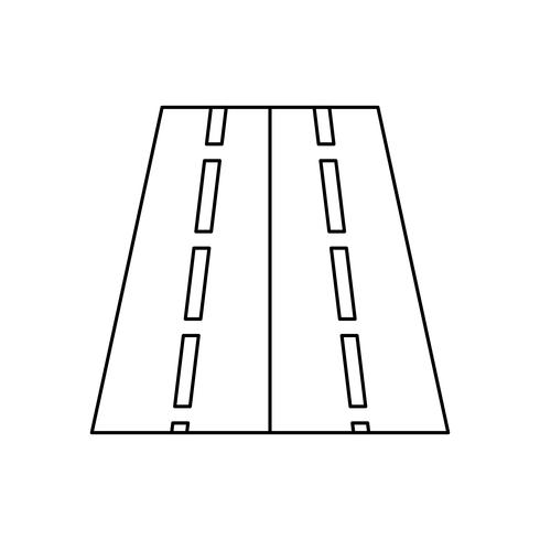 Icono de carretera de dos vías línea negra vector