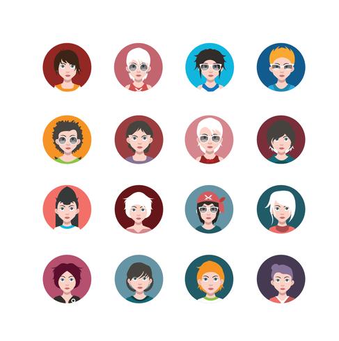 Set of people avatars with backgrounds vector