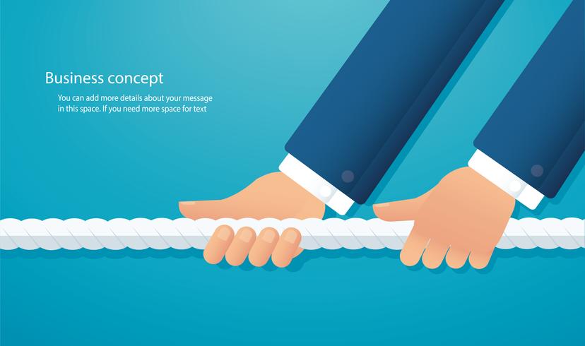 businessmen pull the rope business concept. tug of war background vector