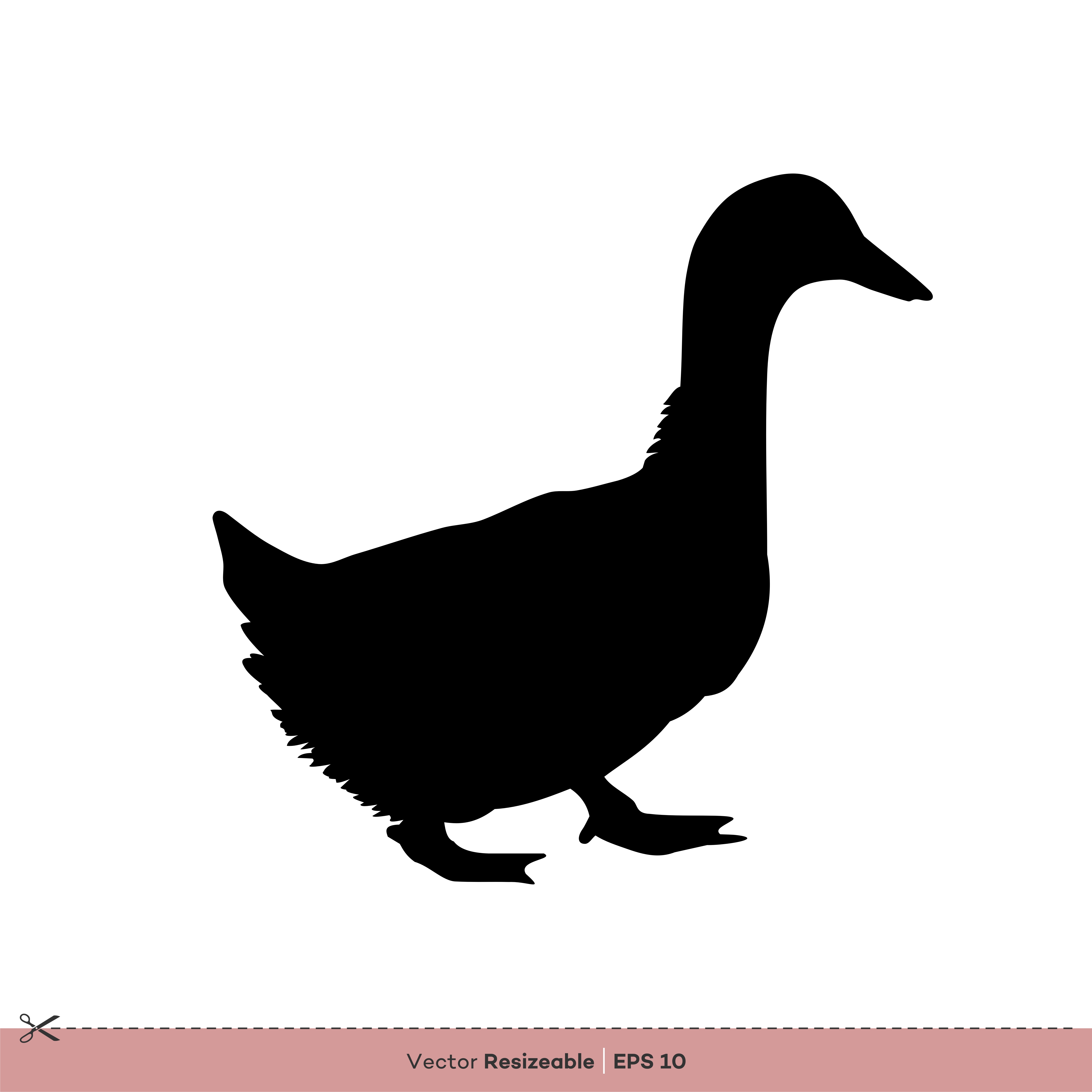 Farm Animal Duck Silhouette Vector Logo Template Illustration Design 